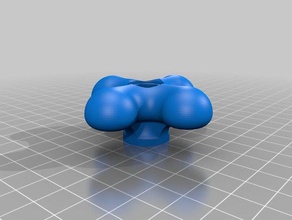 my customized smooth curvy star knob v2 parts 3d print model - Mito3D