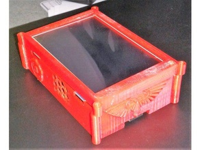 imperial data slate case raspi 35 inch screen learning raspberry pi tft warhammer 40k 3d print model - Mito3D
