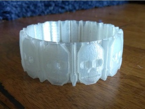 radium girls bracelet extensible les bracelets de l'entreprise la mort cupidité le poison radioactives crâne 3d print model - Mito3D