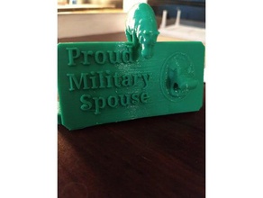 dependapotamus plaque 3d printing air force army hippo marines military spouse navy 3d print model - Mito3D