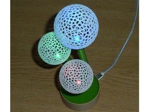 usb güç voronoi blowball çiçek dekorasyon ışıklı binalar yapılar özelleştirilebilir bitki 3d print model - Mito3D