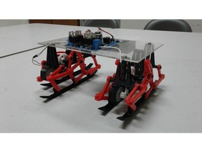 ghassaei linkage walker robotics dvd motor foot mechanism walking 3d print model - Mito3D