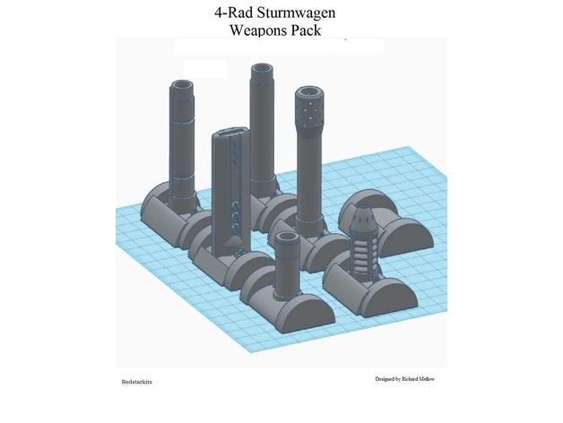 weapon options 4 rad sturmwagen games 4-rad 40k battle wargames weapons 3D print model - Mito3D