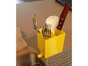 Gümüş kurutma makinesi mutfak yemek çatal bıçak sepeti askı 3d print model - Mito3D