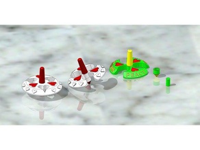 spinning Herz-Oberteile - Spielzeug Spiele 3d print model - Mito3D