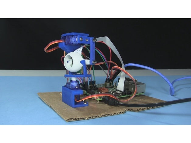 servo controlled eyeball pi camera 2 robotics animatronics 3D print model - Mito3D