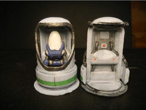 closed protectron pod 3d printing 28mm miniature fallout 4 post-apocalyptic scatter terrain wargaming 3d print model - Mito3D