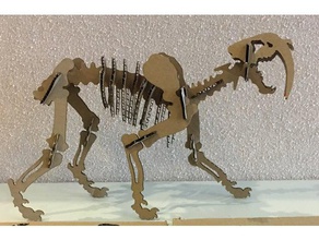 sabertooth 3d puzzle laser cut animals 3d print model - Mito3D