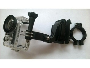 handlebar clip-in camera mount support automotive bike gopro motorbike 3d print model - Mito3D