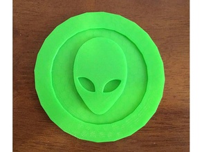 alien sign signs logos coaster warning 3d print model - Mito3D