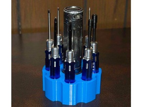 round tool caddy hex driver holder holders boxes 3d print model - Mito3D