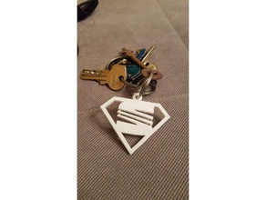 super siège logo keychain porte-clés 3d print model - Mito3D