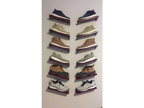 floating shoe shelves organization 1x4 3d printing shelf shoes rack wall mount 3d print model - Mito3D