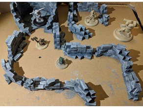 fantasy-wargame Gelände ruiniert Wand-Abschnitten - Spielzeug Spiele Burg Burg-Ruinen frostgrave miniwargaming Gefecht waragme wargames wargaming terrain 3d print model - Mito3D