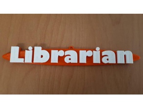 librarian tag signs logos library nameplate 3d print model - Mito3D
