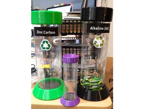 battery recycling tube containers batteries collection recycle 3d print model - Mito3D