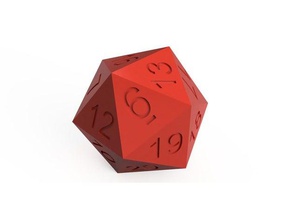 giant 20 sided dice icosahedron 3d print model - Mito3D