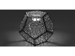 voronoi dodecahedron light shade decor 3d print model - Mito3D