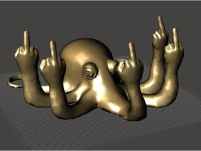 fucktopus smoothed easy print hands animals fuck you octopus 3d print model - Mito3D