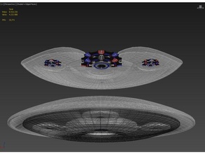 winged disc 04 Kunst Raum Raumschiff super-Drohne 3d print model - Mito3D