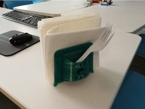 serviette de table ustensile en plastique caddy cuisine à manger porte-serviettes 3d print model - Mito3D