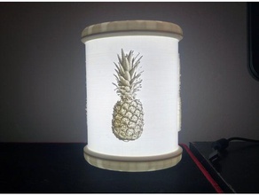 triplo abacaxi lithophane lâmpada do agregado familiar a arte artística frutas funcionais diodo emissor de luz led iluminação faixa 3d print model - Mito3D