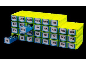 parametrierbare modulare Widerstand box - Elektronik klein kleine Teile-Lagerung stapelbar stapelbare container stacking Aufbewahrungsbox 3d print model - Mito3D