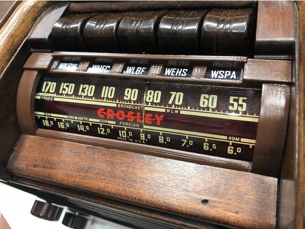 1937 crosley radio am de la façade le remplacement pièces 3D print model - Mito3D