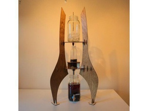 spaceship themed cold drip coffee tower kitchen dining lasercut laser cutter 3d print model - Mito3D