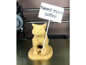 anpassbare mürrisch Zeichen Skulpturen cat grumpycat grumpy 3d print model - Mito3D