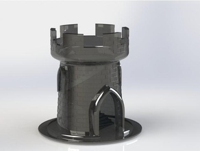 dice tower castle towers fort 3d print model - Mito3D