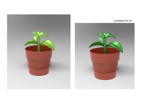 vaso miniatura giocattolo 3d la stampante accessori carino display di fiori in miniature 3d print model - Mito3D