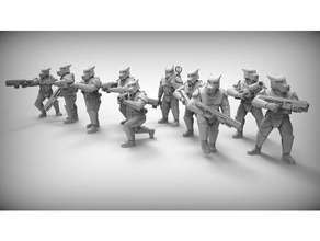 cães de guarda x10 28mm resin models army future galaxy heroic imperial imperium infantry miniature soldier space war warrior 3d print model - Mito3D