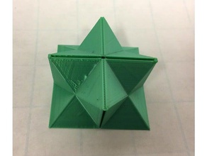 flexible stellated rhombic dodecahedron half cube dissection rectangular prism math art 3d print model - Mito3D