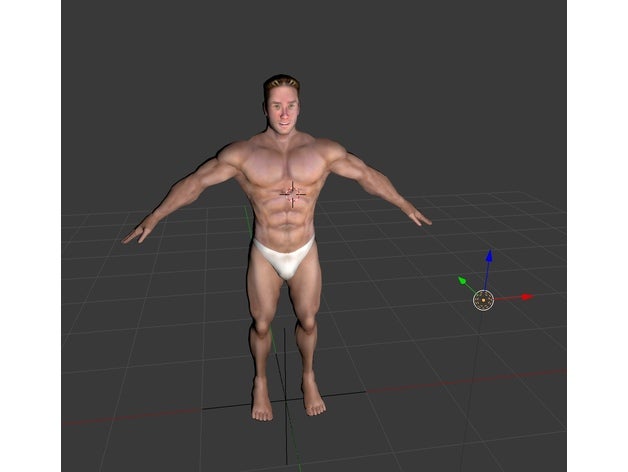 low-poly billy herrington modelo las esculturas anki gachi gachimuchi humanos meme t-pose 3D print model - Mito3D