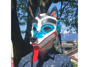 loup masque de style salish costume 3d print model - Mito3D