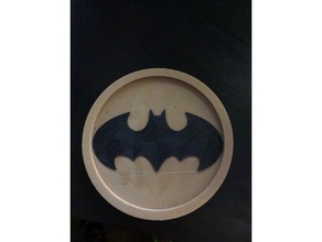 batman coaster cucina pranzo arkham l'uomo pipistrello logo di batsymbol scuro cavaliere oscuro dccomics supereroe 3d print model - Mito3D