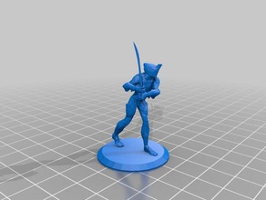 blade wielding escailber model robots miniatures miniture warframe wargaming 3d print model - Mito3D