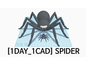 1day 1cad spider creatures 3d modeling cool design nature nice real tinkercad 3d print model - Mito3D