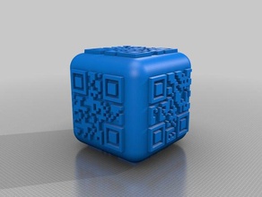 qr code dice 3d print model - Mito3D