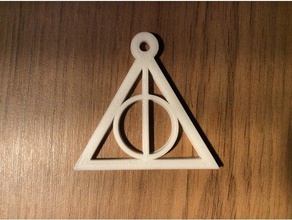 harry potter deadly hallows keychain charm signs logos 3d print model - Mito3D