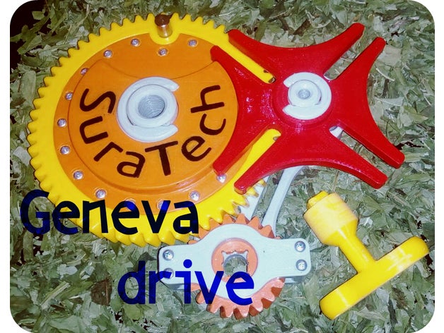 geneva drive engineering mechanism 3D print model - Mito3D