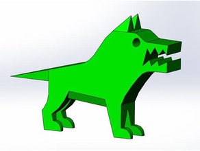 feroz borking cão 3d impressão latindo média filhote de cachorro 3d print model - Mito3D