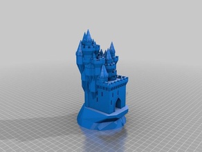 ladys castle Gebäude Strukturen angepasst 3d print model - Mito3D