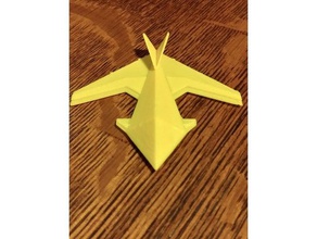 forward swept rubber band glider toys games airplane low poly toy plane 3d print model - Mito3D