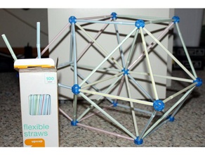 octahedron-tetrahedron plastic straw connector math 3d print model - Mito3D