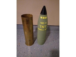 105mm howitzer shell m1 whisky stash modelli artiglieria boom da campo m119 m119a1 le munizioni redleg il viaggio nel tempo unicorn 3d print model - Mito3D