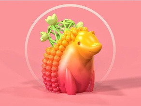 seudo hedgehog household flower pot rhino3d 3d print model - Mito3D