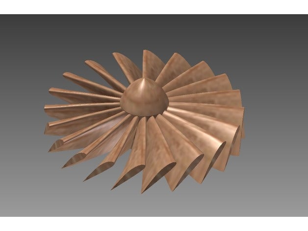 aérodynamiques des pales du ventilateur de l'assemblée passe-temps moteur jet l'hélice turbine 3D print model - Mito3D