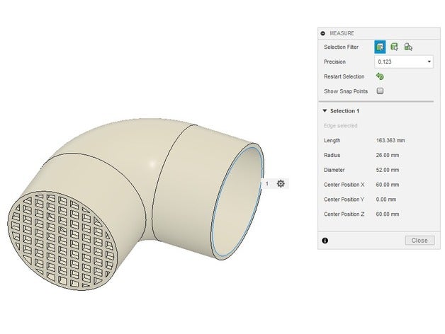 90 grados de tubo malla hogar 3D print model - Mito3D